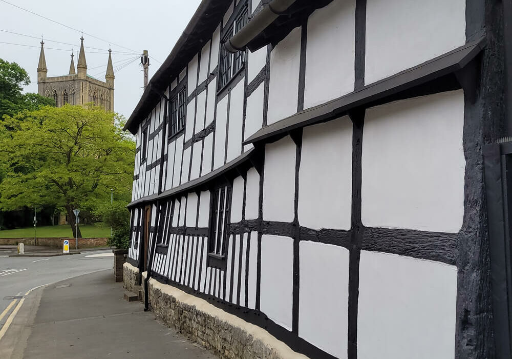 The Almonry restoration in Worcestershire with Abbey Background