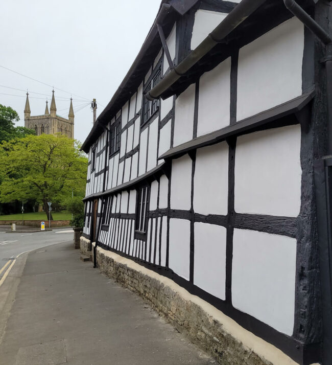 The Almonry restoration in Worcestershire with Abbey Background