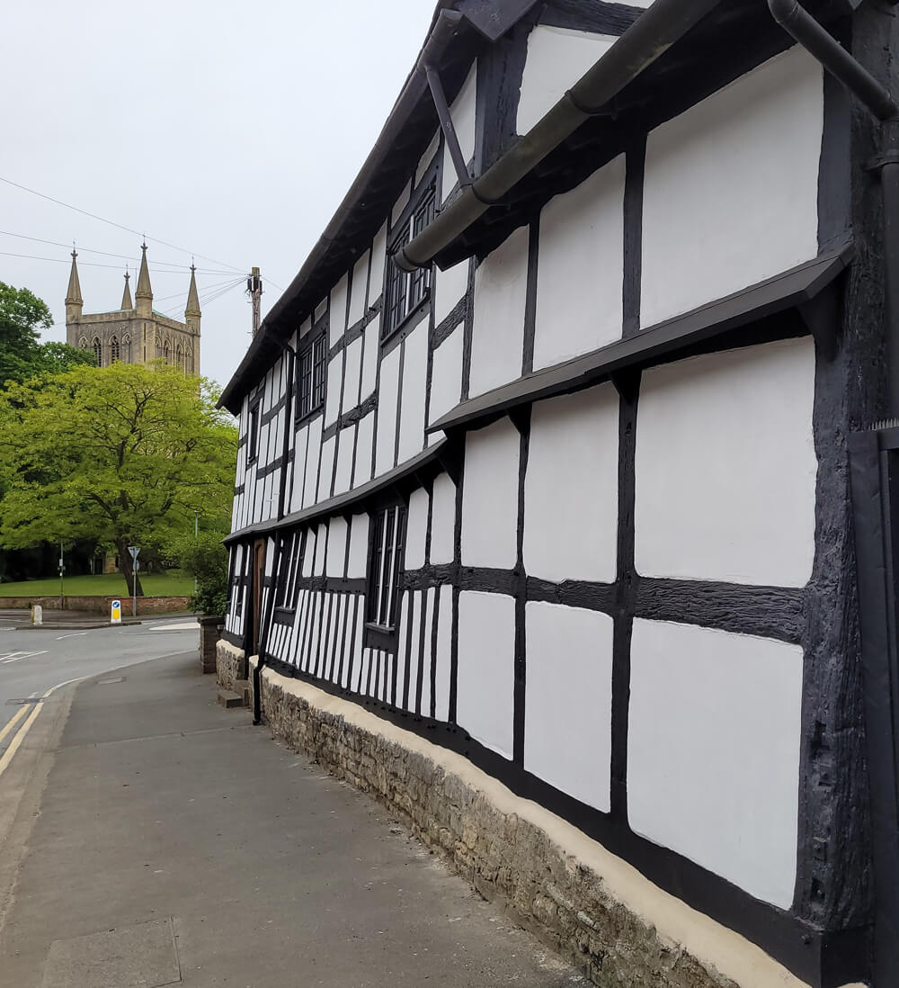 The Almonry restoration in Worcestershire with Abbey Background